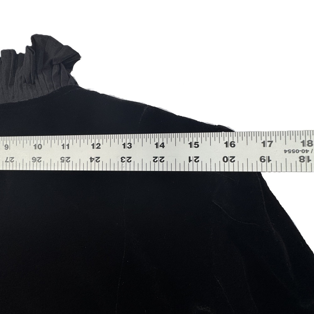 Nygard Black Velvet Ruffle Trim Blazer Jacket Womens 10 Gothic Dark Romance NWT - Picture 5 of 15